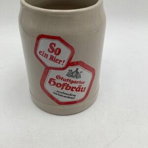 German Beer Stein 0.5L Gray Stoneware Mug‎ So Ein Bier Logo